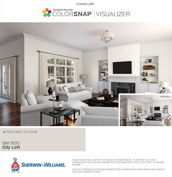 Sherwin Williams City Loft gray living room