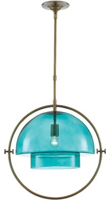 Modern Turquoise Glass Luxury Kitchen Island Pendant Light