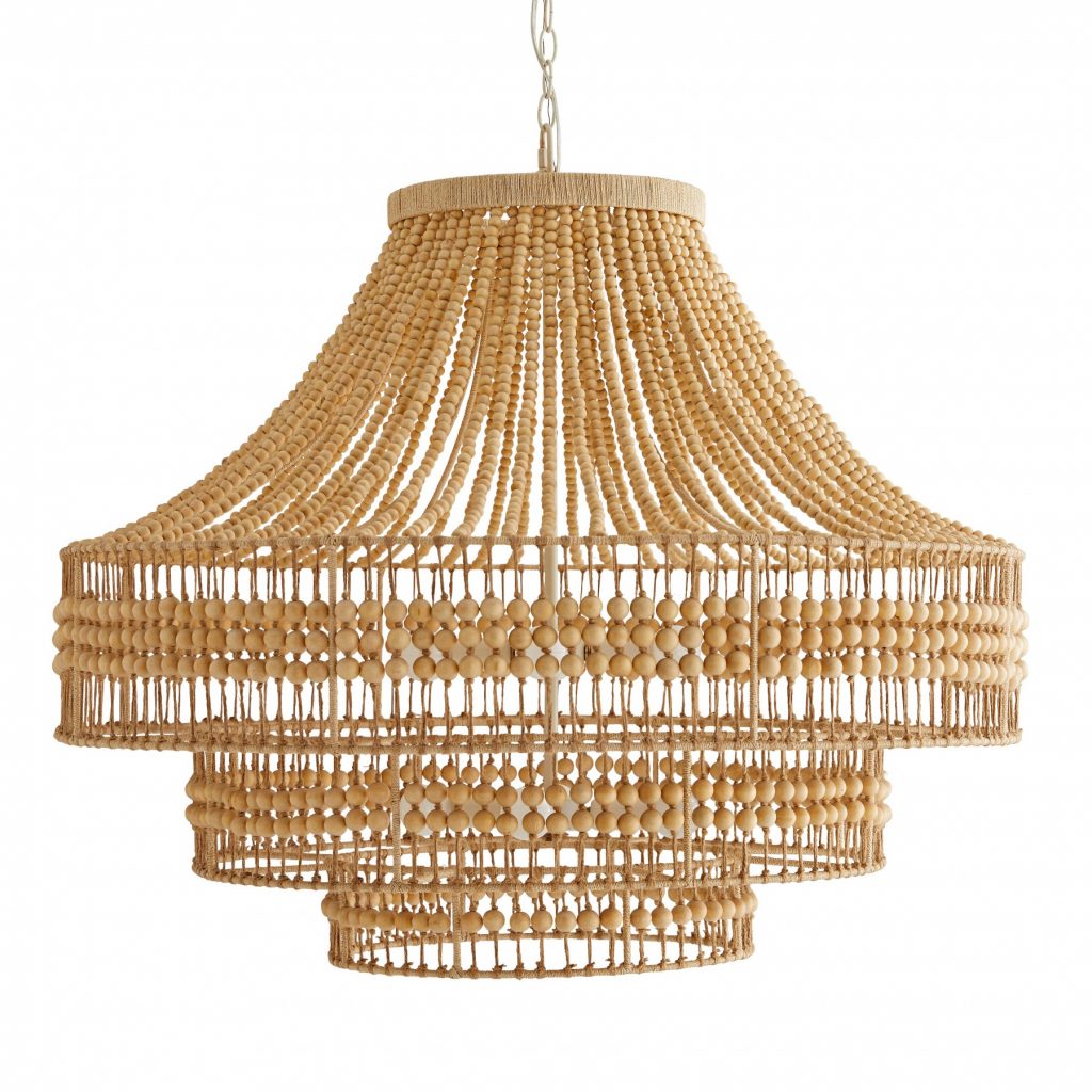 Modern Natural Beaded Light Fixture Nicole Arnold Interiors Dallas