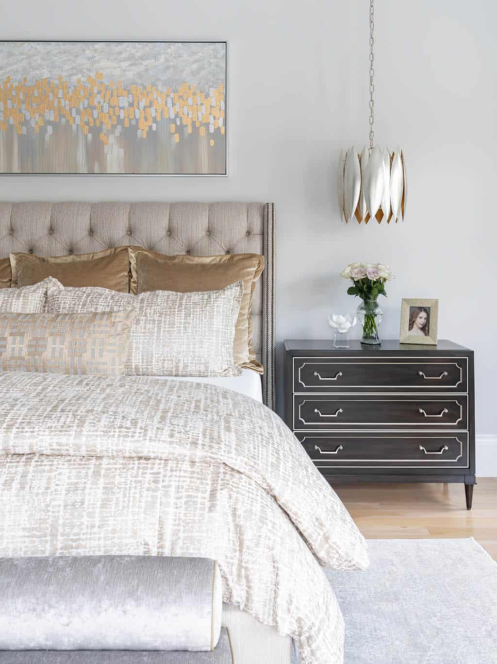 Chapel Creek Master BR 3 Modern interior design, master bedroom in Frisco, TX