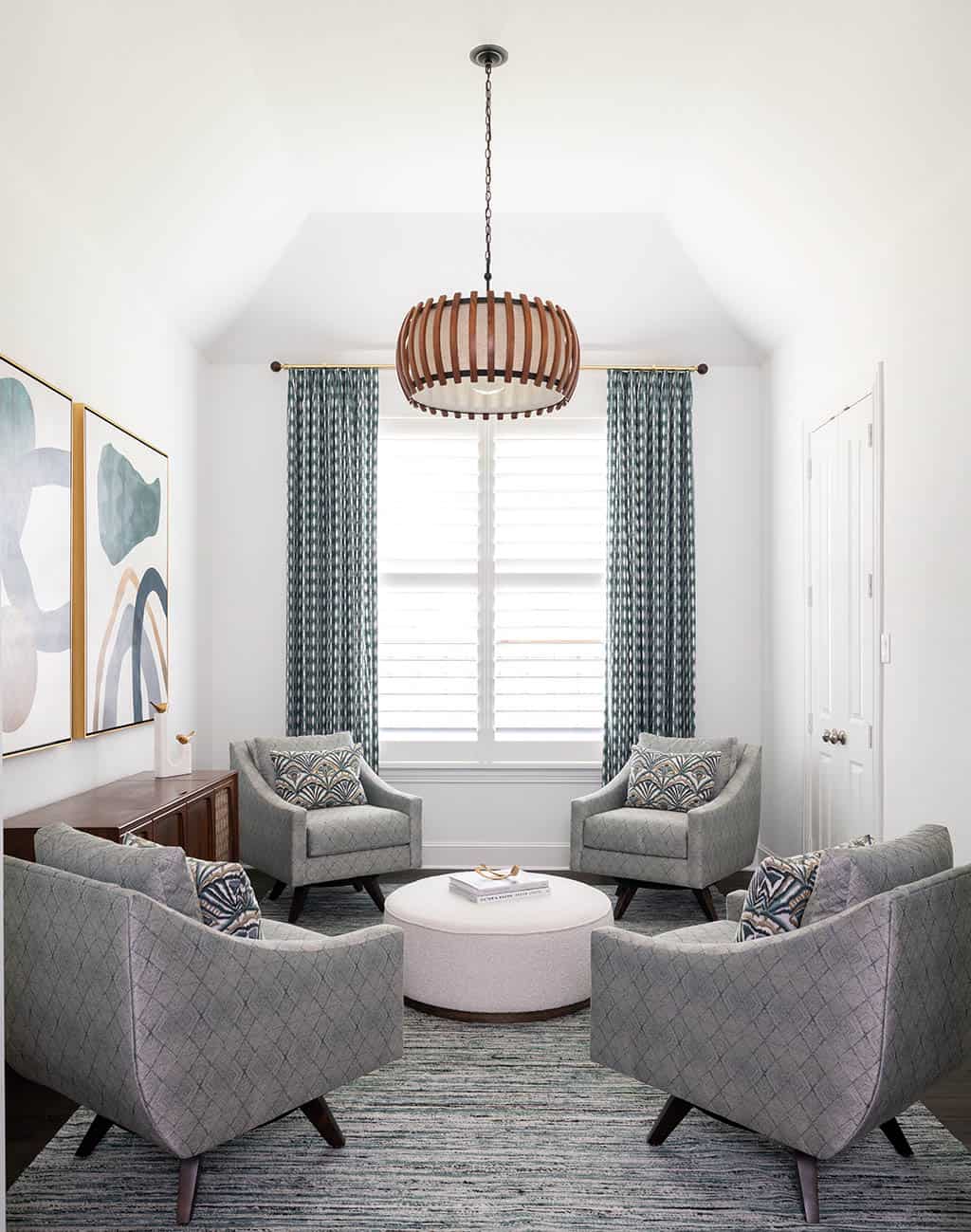 mid-century modern style interior design in Frisco, TX