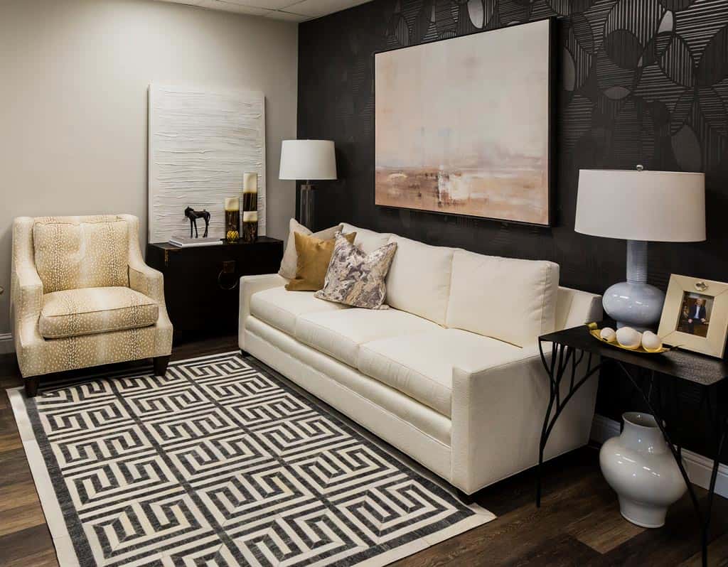 The lobby at Nicole Arnold Interiors
