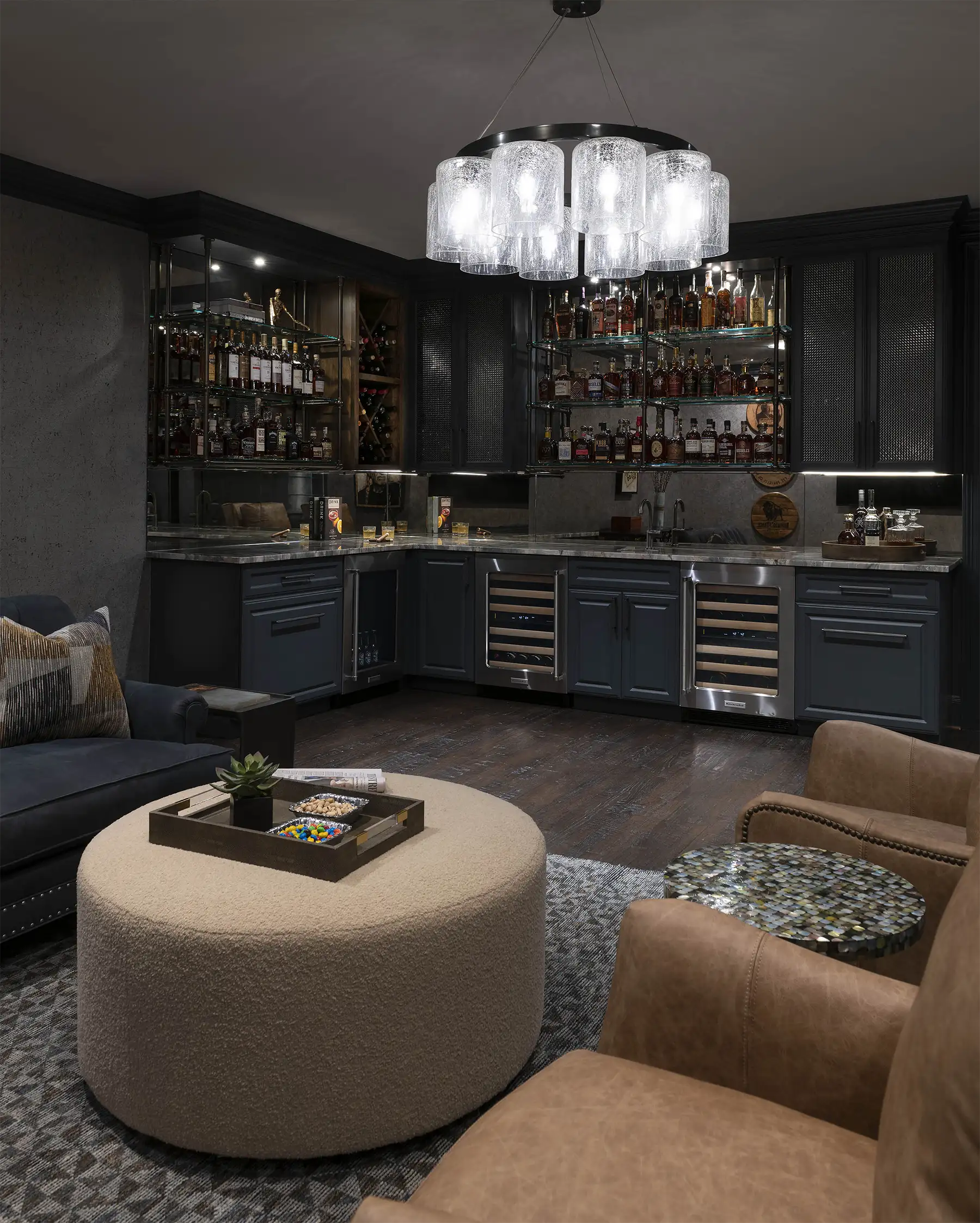 Preston Hollow Bourbon Lounge and Bathrooms Renovation and Furnishing